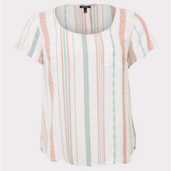 Torrid NWT Abbey Georgette Button Back Short Sleeve Blouse 1X - Picture 4 of 13